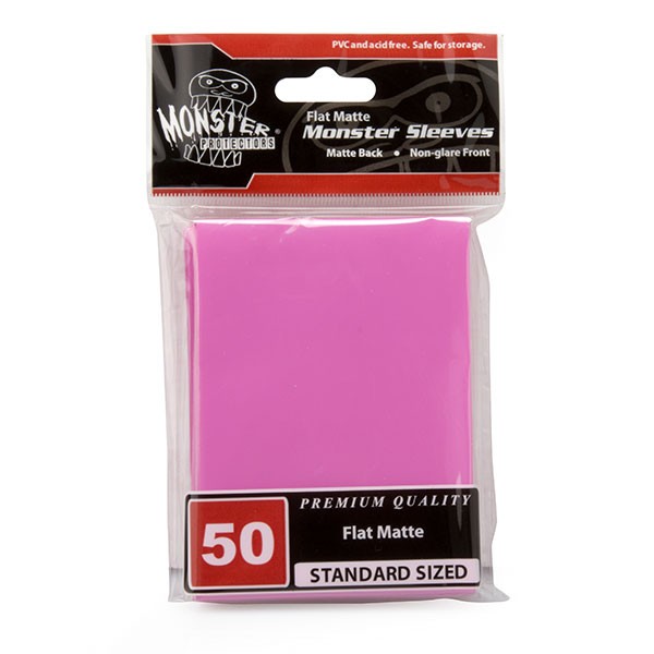 Monster Sleeves Flat Matte Pink (50 ct.)