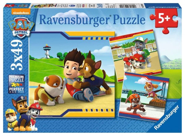 Paw Patrol Helden mit Fell Puzzle 3x49 Teile