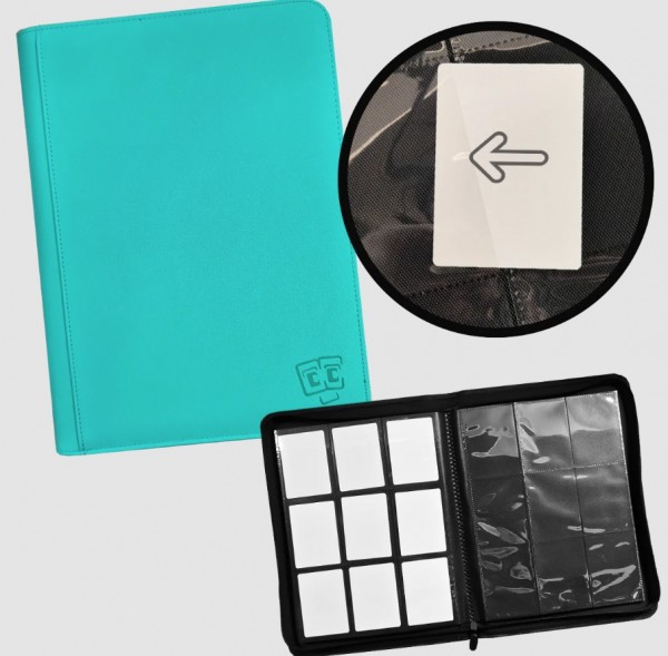 TCG Guru 9er Pocket Zipper Binder Xenon Türkis