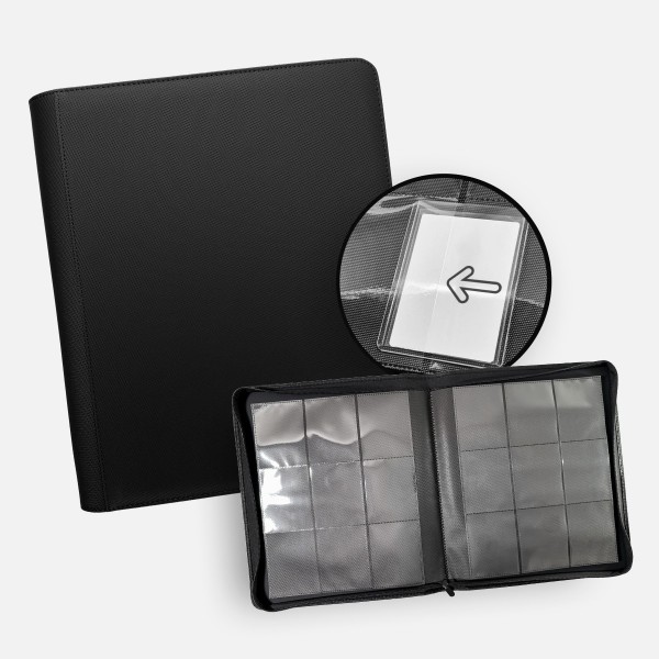 TCG Guru 9-Pocket Toploader Xenon Binder Black