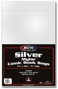 BCW Mylar® Silver Comic Book Bags (50 ct.) 2-Mil