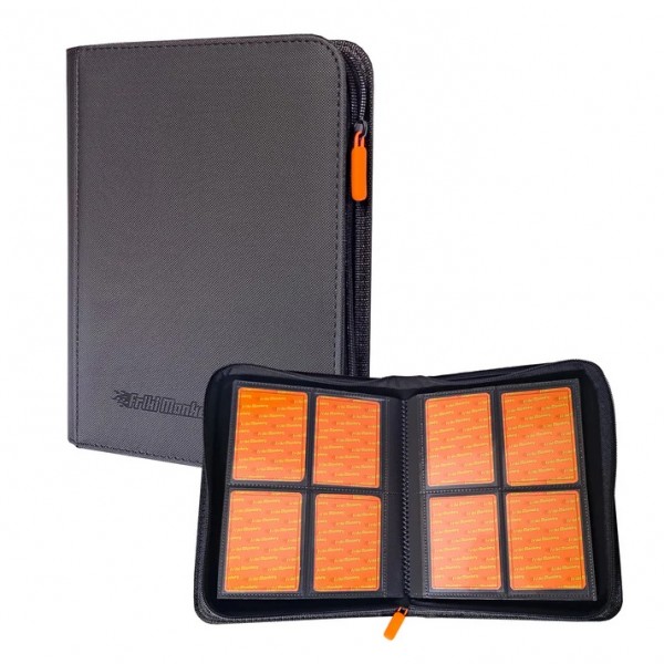 Friki Monkey - 4 Pocket Zippered Binder Black