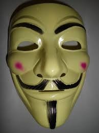 Maske Anonymous (Guy Fawkes) beige