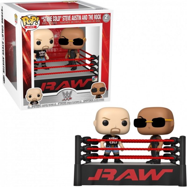 POP - WWE -The Rock vs Stone Cold w.Wrestling Ring