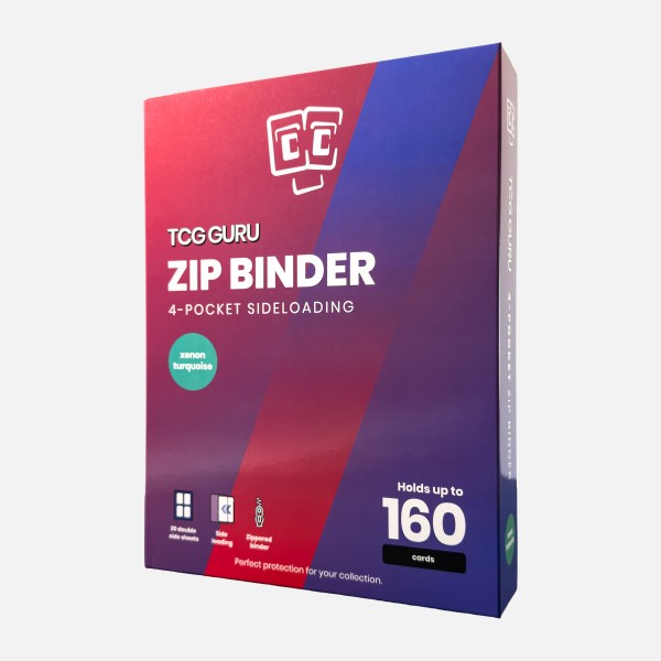 TCG Guru Zip Binder 4-Pocket Xenon Turquoise Side.