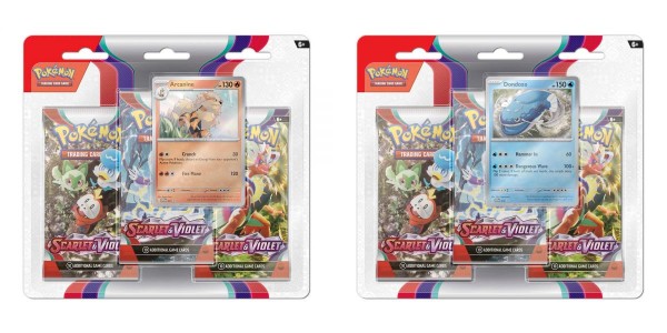 Pokémon Cards Scarlet & Violet 3 Pack-Blister EN