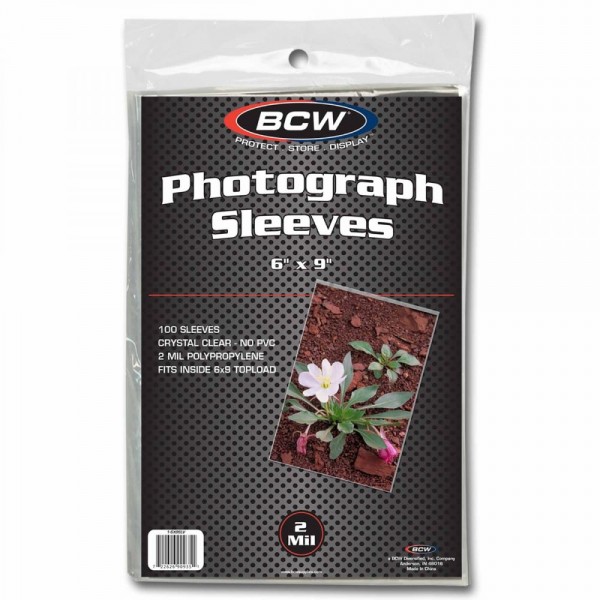 BCW Photograph Sleeves 22cm x 15cm 2 Mil (100 ct.)
