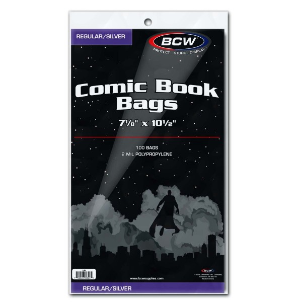 BCW Comic Book Bags Silver/Regular Size (100 ct.)