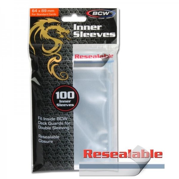BCW Inner Sleeves Resealable Box (100 ct.) x (10)