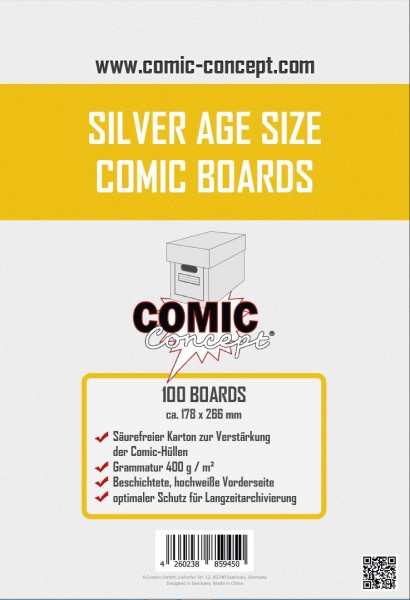 Comic Concept Comic Boards Silver Age Size(100ct.)