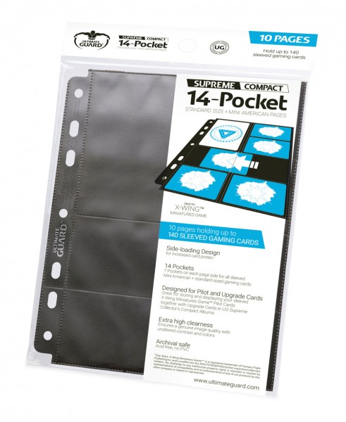 UG 14-Pocket Compact Pages Standard&Mini Black10ct