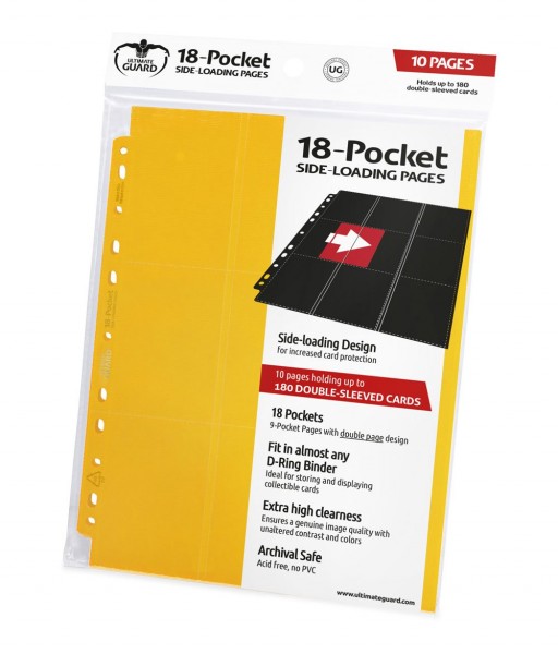 UG 18-Pocket Pages Side-Loading Yellow 10 ct.