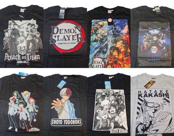 T-Shirt Männer Mix Anime div.Grössen(12ct.)