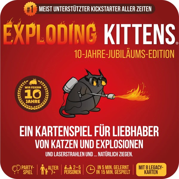 Exploding Kittens: 10 Jahre-Jubiläums Edition Tin