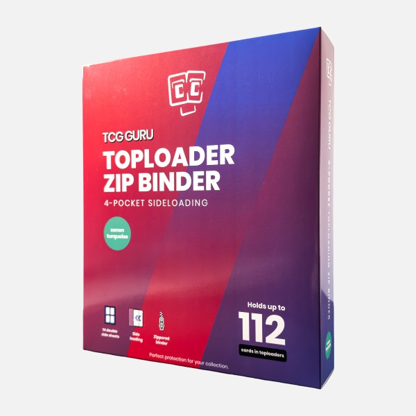 TCG Guru 4- Pocket Toploader Zip Binder Turquoise