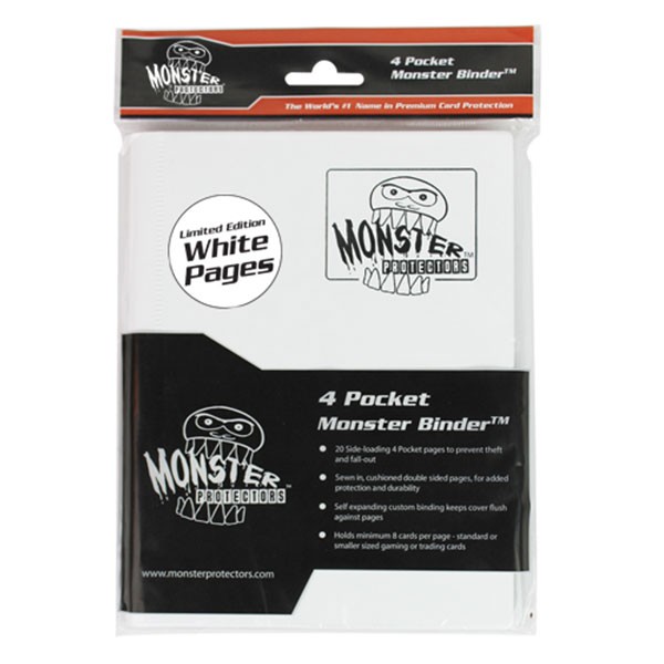 Monster Binder 4 Pocket White w. White Pages