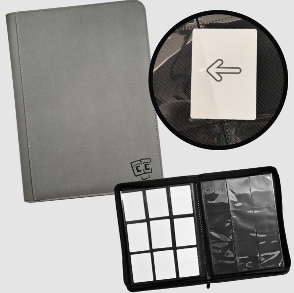 TCG Guru 9er Pocket Zipper Binder Xenon Grey