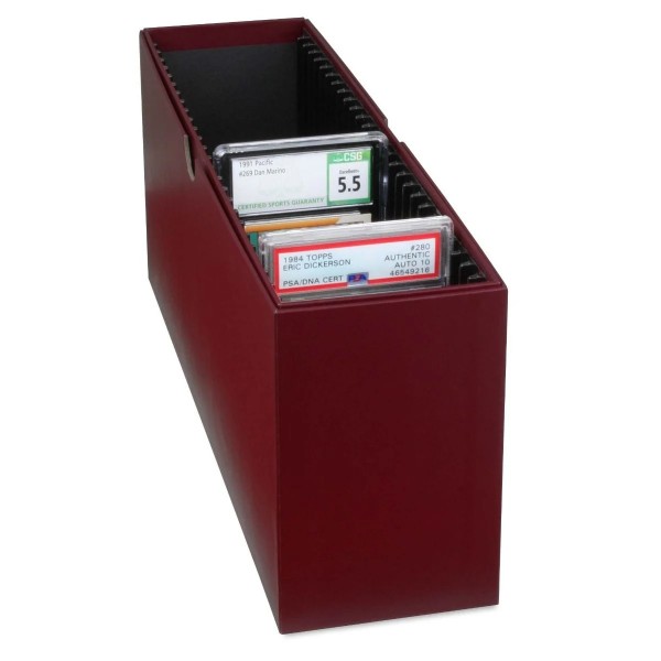 BCW Slotted Graded Card Box Plastic Burgundy