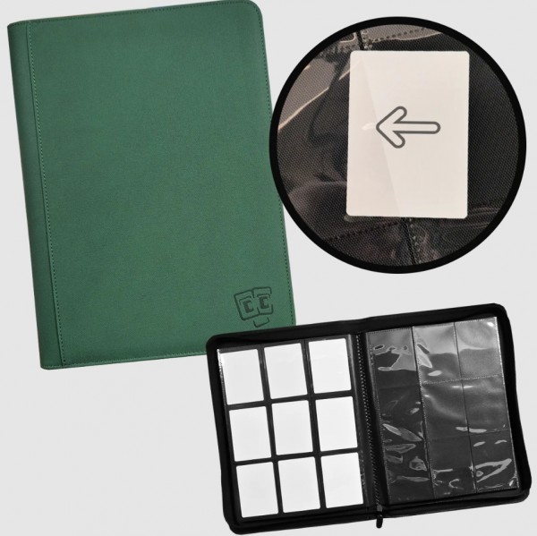 TCG Guru 9-Pocket Zipper Binder Xenon Green