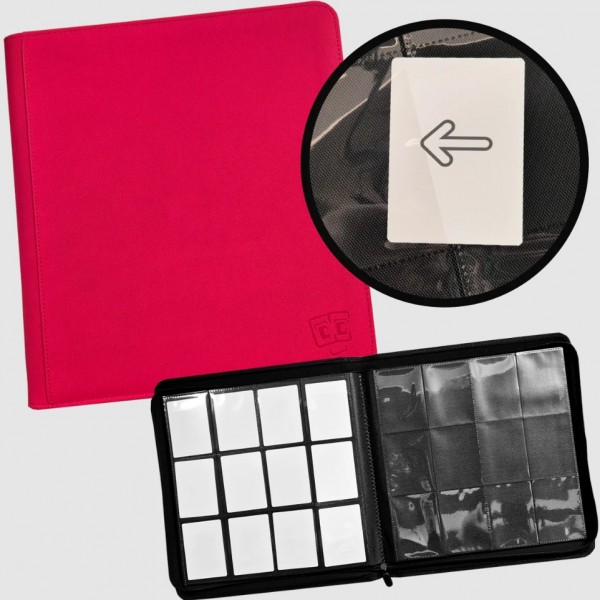TCG Guru 12-Pocket Zipper Binder Xenon Red