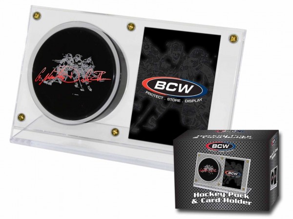 BCW Acrylic Hockey Puck & Card Holder