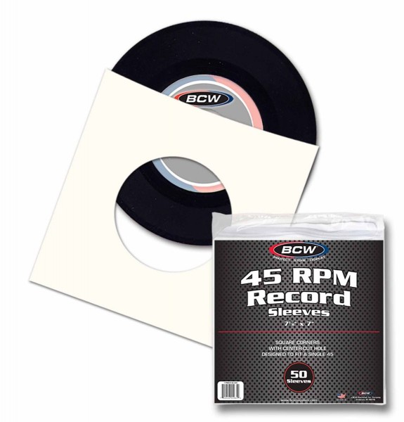 BCW Paper Record Sleeves 45 RPM (50 ct.)