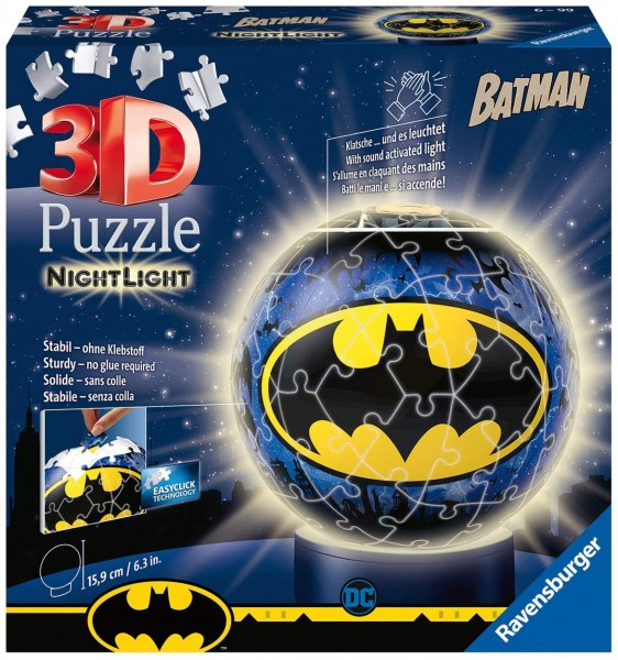 DC Batman - 3D-Puzzleball mit Nachtlicht 72 Teile