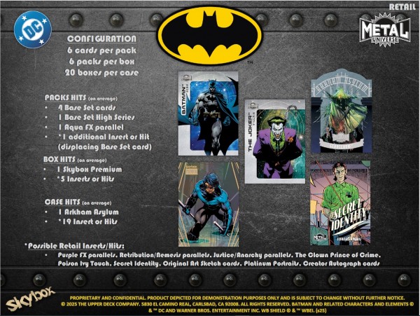 Skybox Metal Universe Batman Trading Cards Blaster