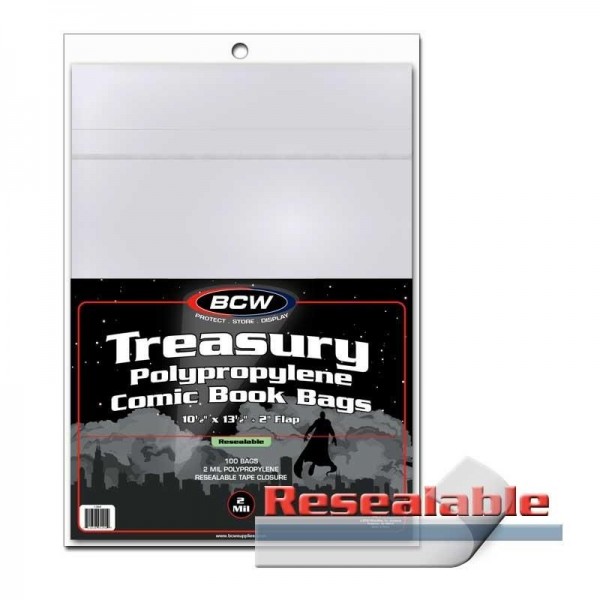 BCW Treasury Comic Bags 2-Mil Resealable (100 ct.)
