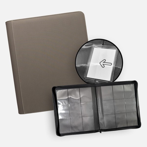 TCG Guru 9-Pocket Toploader Xenon Binder Grey
