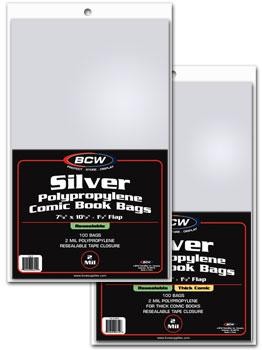 BCW Resealable Silver Comic Book Bags (100 ct.)