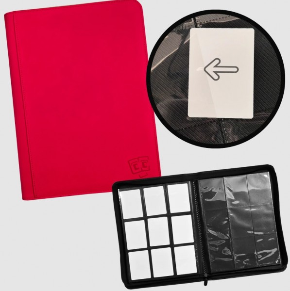 TCG Guru 9-Pocket Zipper Binder Xenon Red
