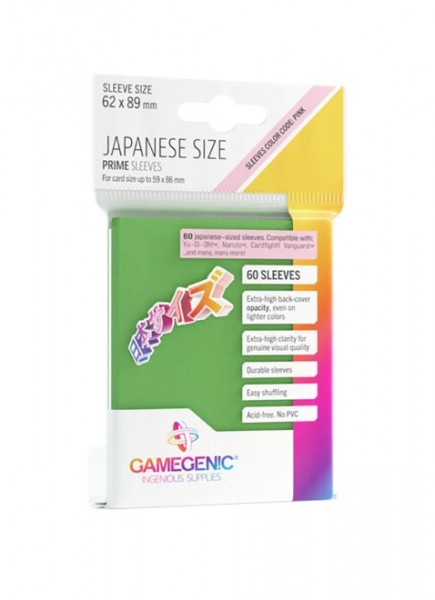 Gamegenic Japanese Sized Sleeves Green (60 ct.)