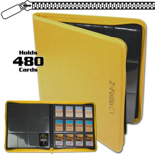 BCW Zipper-Folio 12-Pocket LX Portfolio Yellow