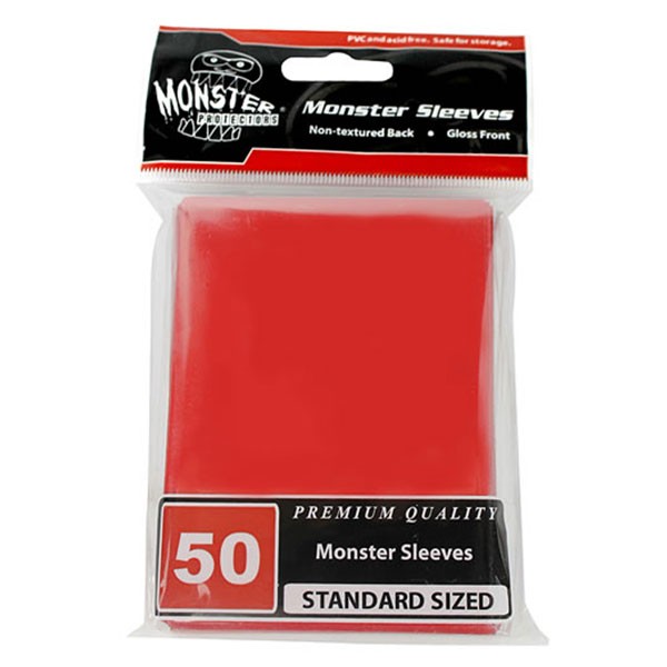 Monster Sleeves Glossy Red (50 ct.)