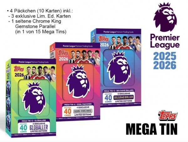 2025-26 Topps Premier League Mega Tin EN