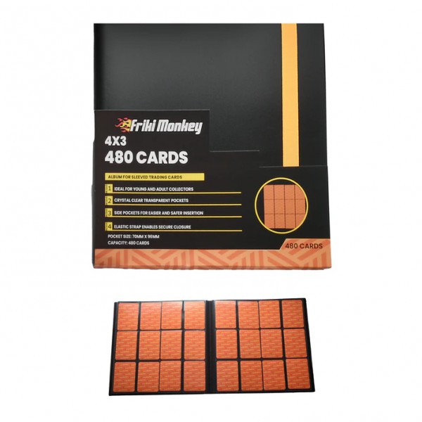 Friki Monkey - 12 Pocket Binder Elastic Black