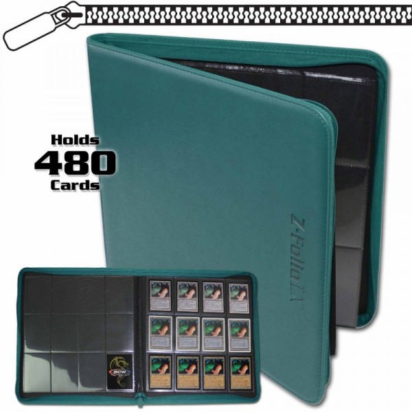 BCW Zipper-Folio 12-Pocket LX Portfolio Teal