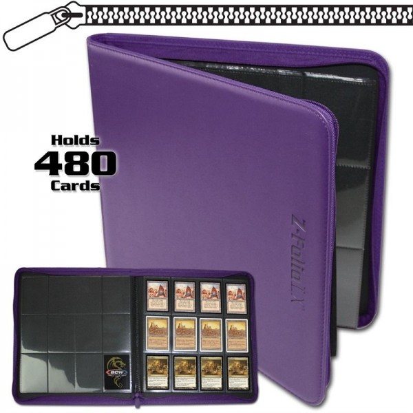 BCW Zipper-Folio 12-Pocket LX Portfolio Purple