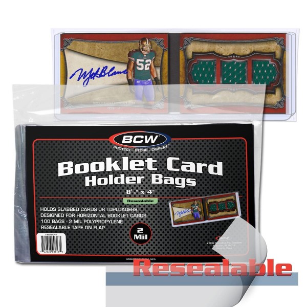 BCW Booklet Card Holder Bags Resealable (100 ct.)