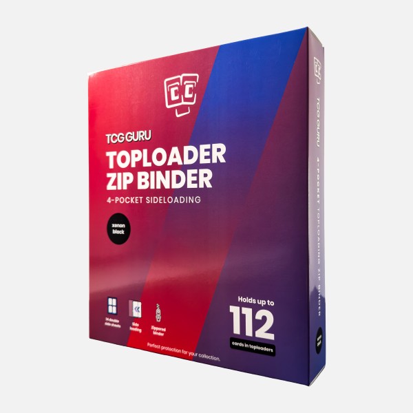 TCG Guru 4- Pocket Toploader Zip Binder XenonBlack