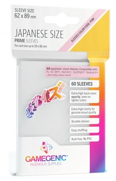 Gamegenic Japanese Sized Sleeves White (60 ct.)