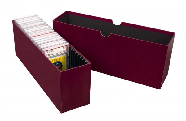 BCW Slotted Graded Card Box Plastic Burgundy