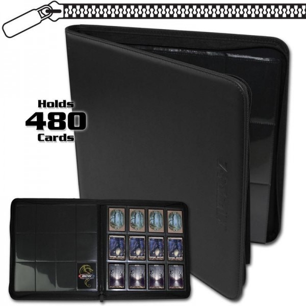BCW Zipper-Folio 12-Pocket LX Portfolio Black