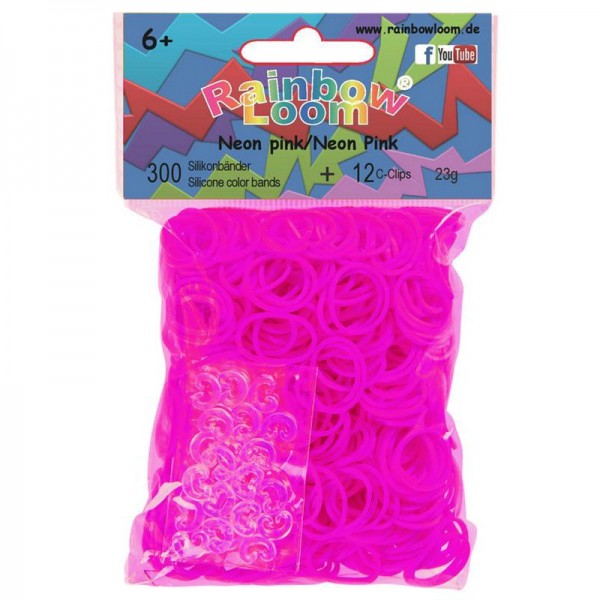 Rainbow Loom - 300 Bänder Neon Pink (15 ct.)