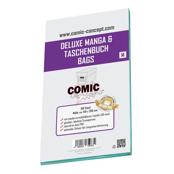 Comic Concept Deluxe Manga/Taschenb.Bags M (100ct)