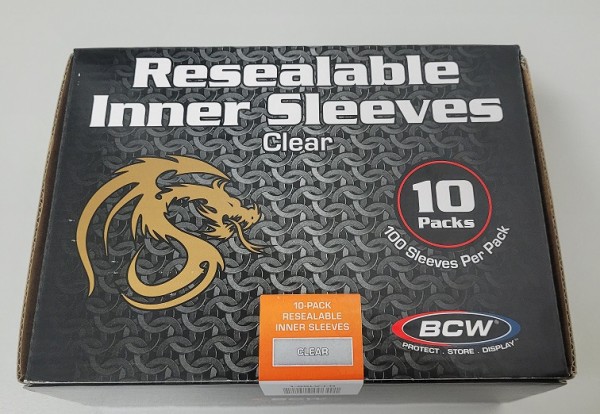 BCW Resealable Inner Sleeves (100 ct) Box (10 ct)