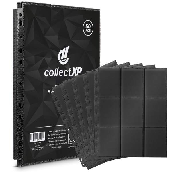 collectXP - Hüllen für 9 Karten Black (50ct)