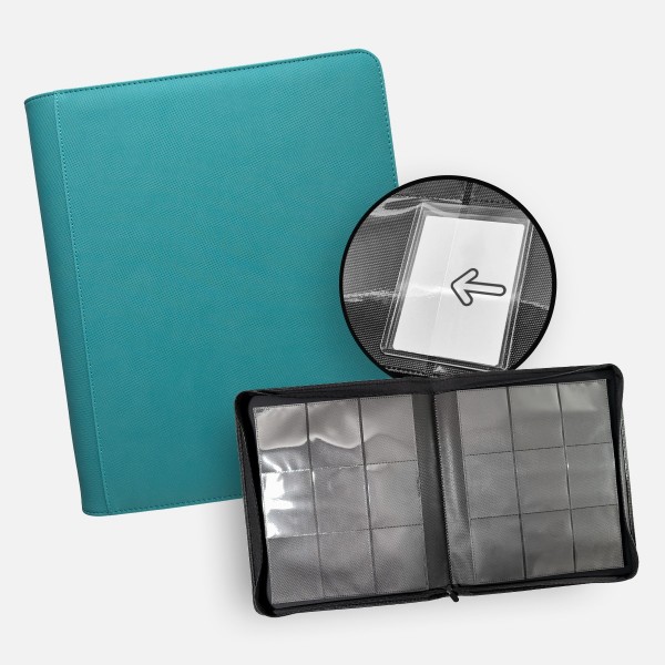 TCG Guru 9-Pocket Toploader Xenon Binder Turquoise