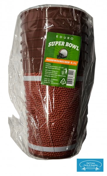 Super Bowl - Mehrwegbecher (500 ml) 6er-Pack